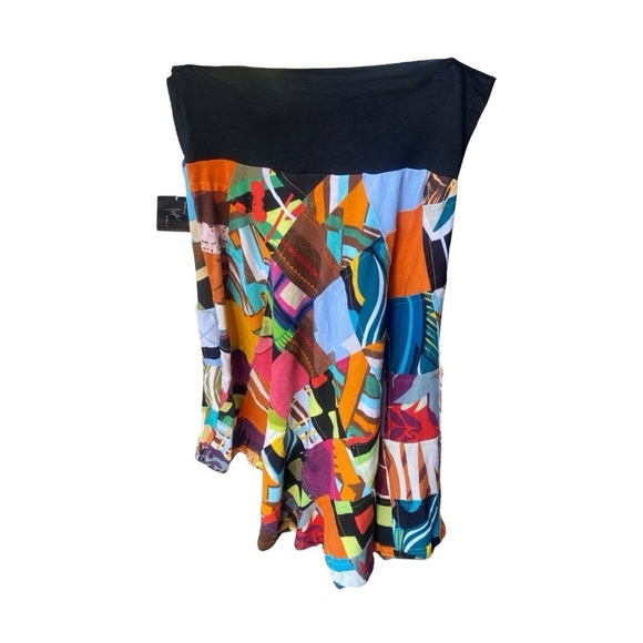 Profile NWT Wearable Art Graphic Colorful Patchwork Skirt I Size: S - Picture 13 of 13